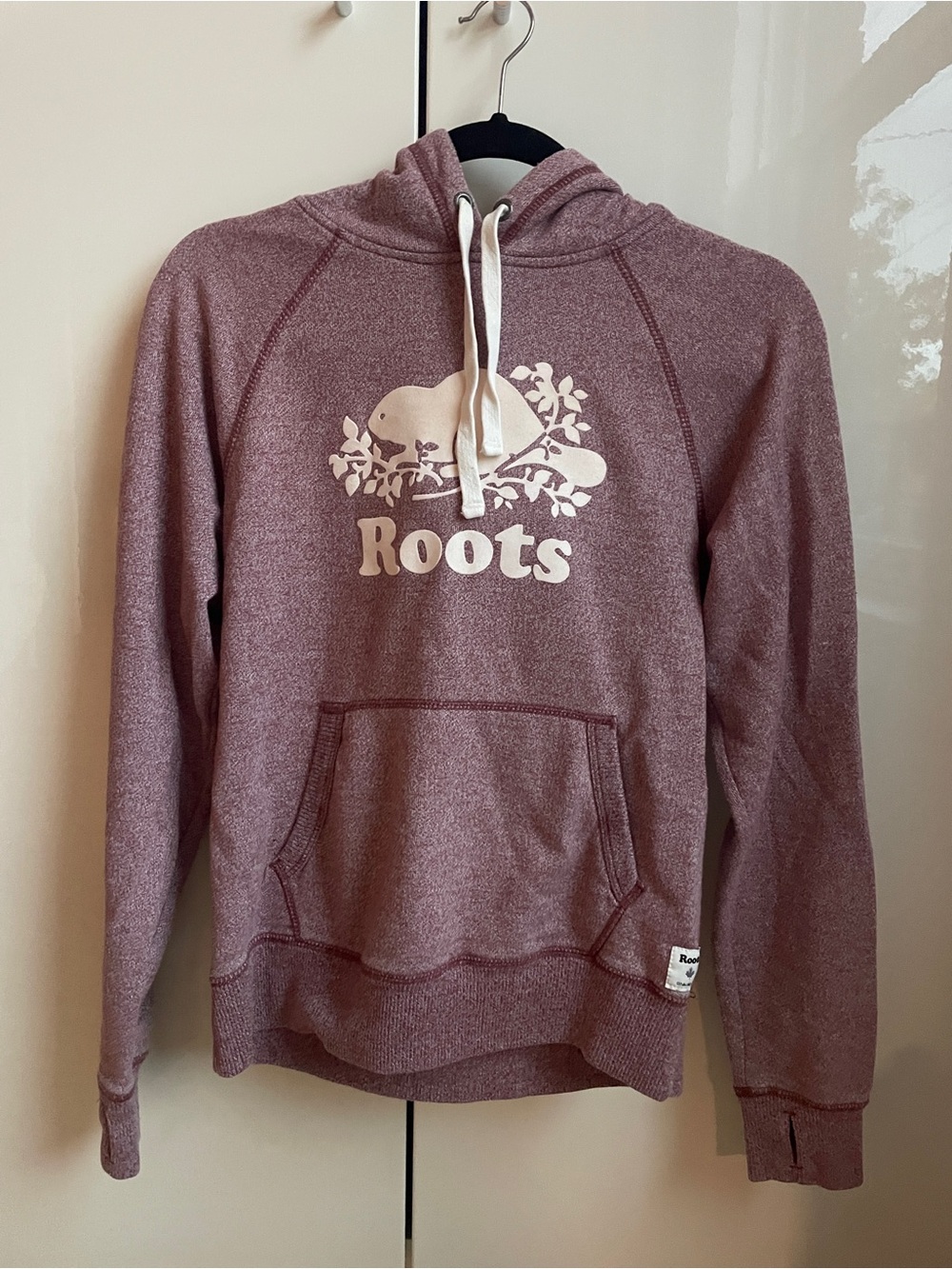 Roots Heathered Maroon Crewneck Hoodie